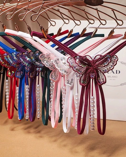 Butterfly Pearl Sequin Thong Panty