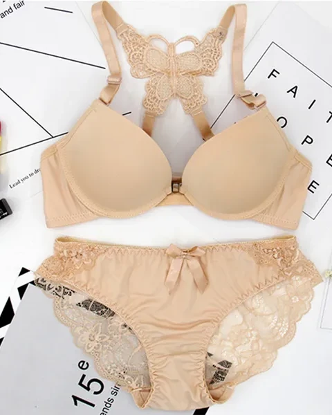 Butterfly Push-Up Bra Panty Set