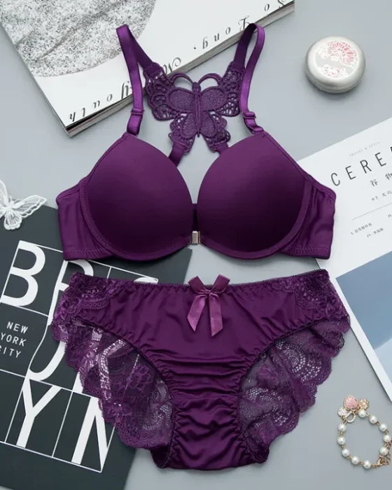 Butterfly Push-Up Bra Panty Set