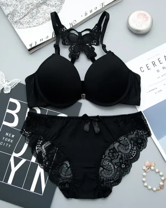 Butterfly Push-Up Bra Panty Set