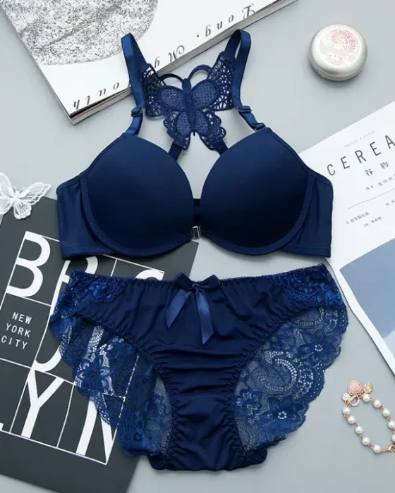 Butterfly Push-Up Bra Panty Set