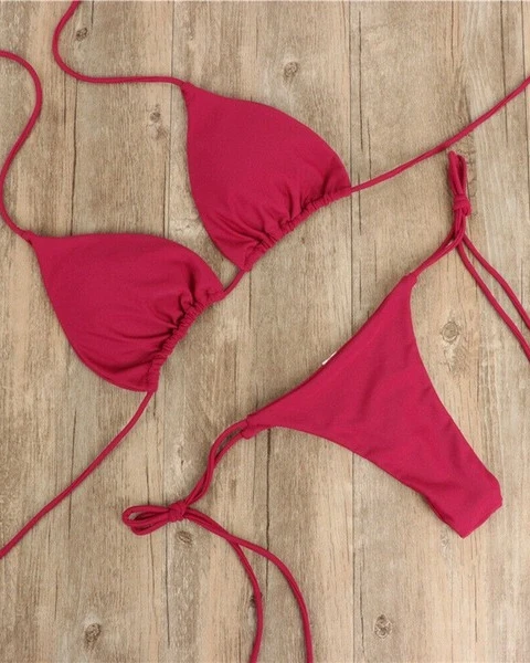 China Imported Solid Color Bikini Set