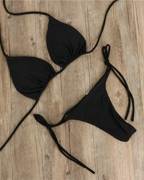 China Imported Solid Color Bikini Set