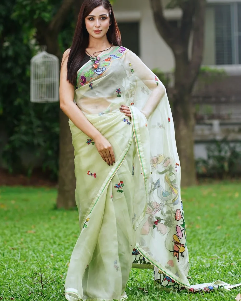 Whistling Feather Muslin Saree