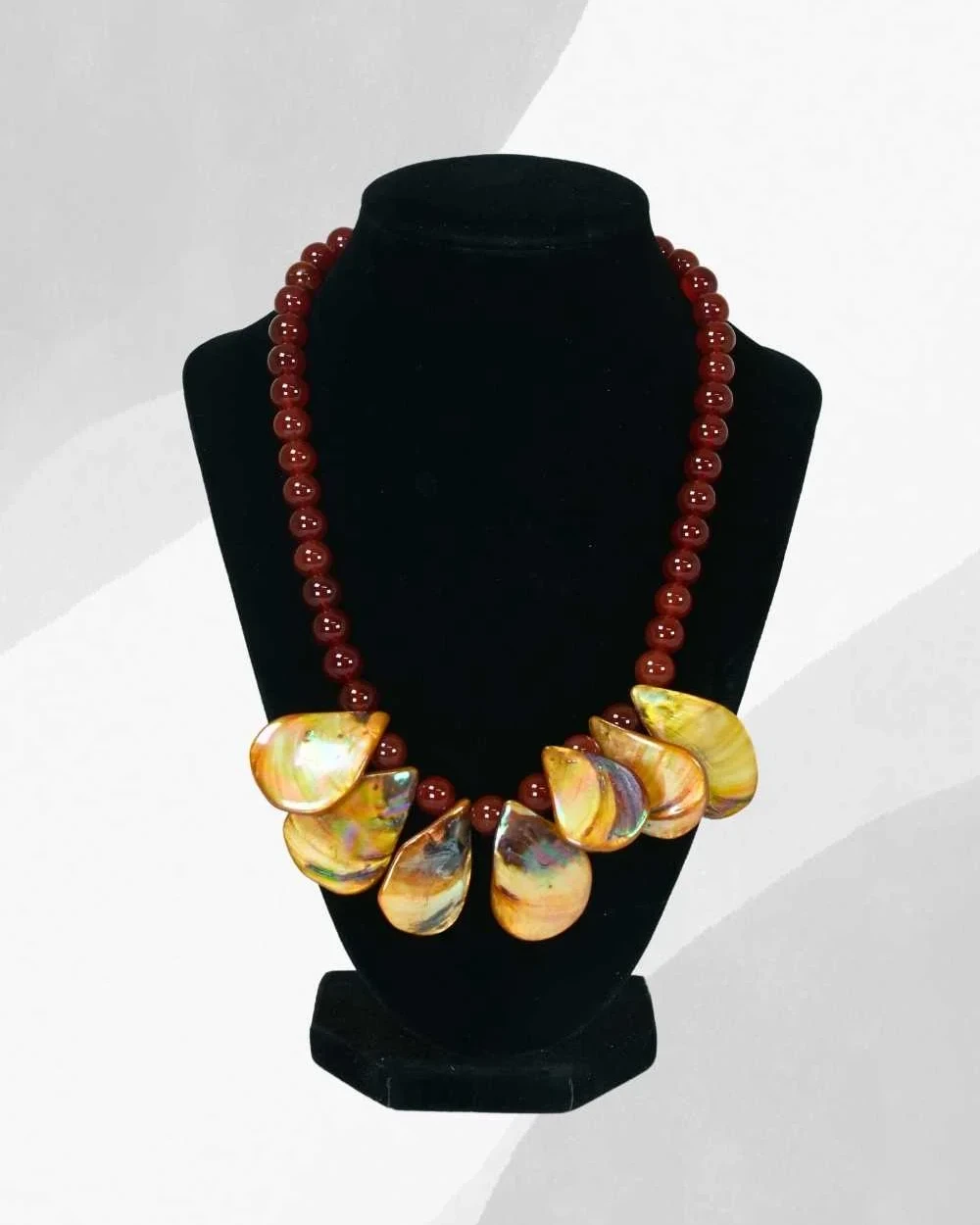Amber Colored Semi-Precious Stone Necklace