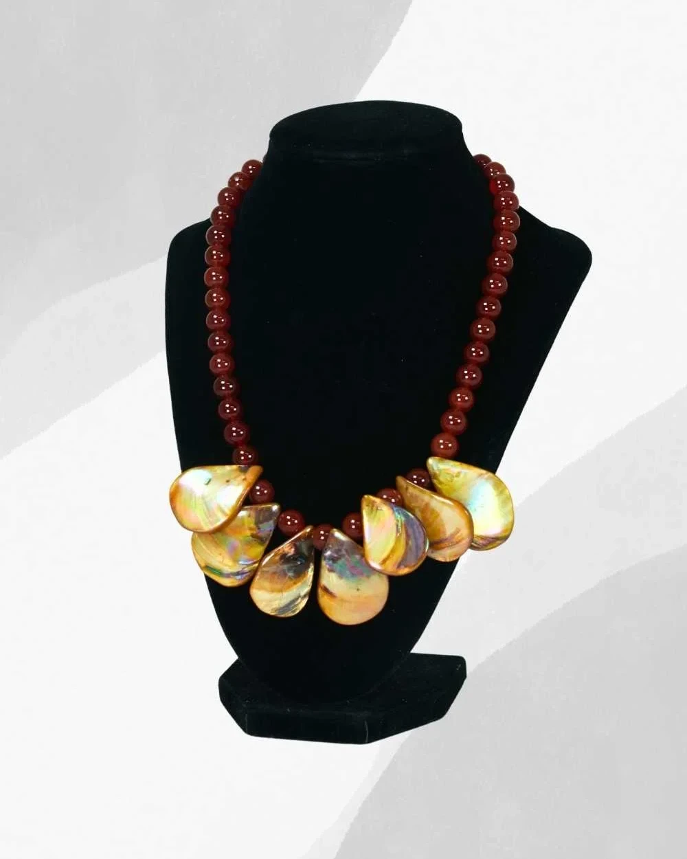 Amber Colored Semi-Precious Stone Necklace
